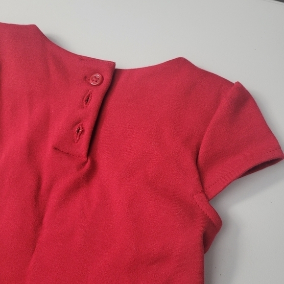 Gymboree Red Bow Button Detail Holiday Dress - Picture 7 of 8